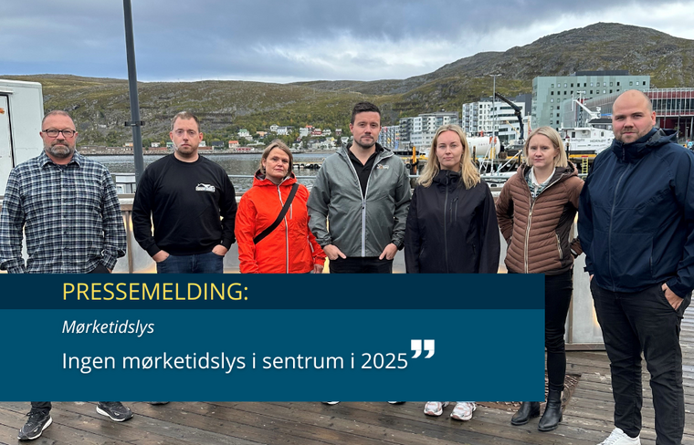 av styret i Hammerfest Næringsforening: tv. Torgeir Nilsen, Knut Erik Pedersen, Sigrid Sandbegr, Yngve Sletten, Katrine Næss, Kaja Nesbø og Lars Bjørkli. Ikke tilstede på bildet, Runar Eriksen og Marianne Posti