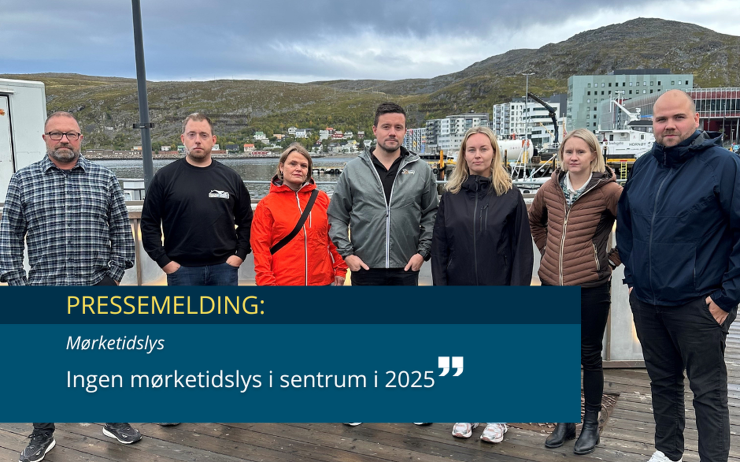 av styret i Hammerfest Næringsforening: tv. Torgeir Nilsen, Knut Erik Pedersen, Sigrid Sandbegr, Yngve Sletten, Katrine Næss, Kaja Nesbø og Lars Bjørkli. Ikke tilstede på bildet, Runar Eriksen og Marianne Posti